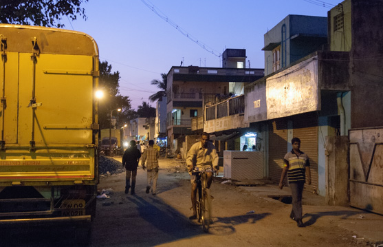 Une rue de Madras le soir